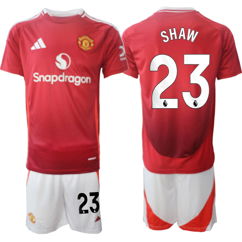 Men 2024-2025 Club Manchester United home Red #23 Soccer Jersey->manchester united jersey->Soccer Club Jersey